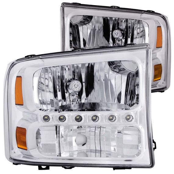 Anzo 111088 Chrome Halogen Bulb L.E.D. Crystal Headlight for 00-04 Excursion 111088