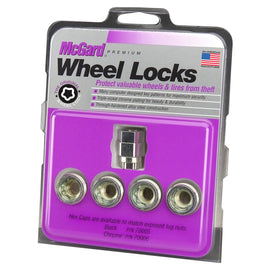 McGard Wheel Lock Set 4pk  1/2-20 NUT UHC(UNDER CAP) CONE SEAT, DUAL 3/4 & 13/16 HEX, .775"OAL 24010