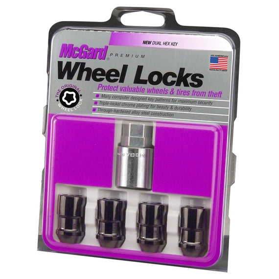 McGard Wheel Lock Set 4pk  12X1.5 NUT CONE SEAT, DUAL 19MM & 21MM HEX, 1.46