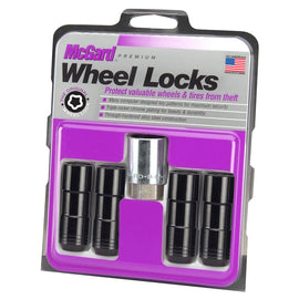 McGard Wheel Lock Set 4pk  9/16-18 NUT DUPLEX CONE SEAT, 7/8 HEX, 2.5"OAL-BLACK 24144