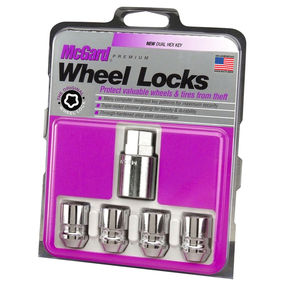 McGard Wheel Lock Set 4pk  12X1.5 NUT CONE SEAT, DUAL 19MM & 21MM HEX, 1.28