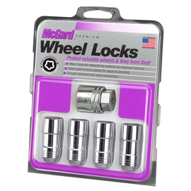 McGard Wheel Lock Set 4pk  14X2.0 NUT CONE SEAT, 13/16 HEX, 2.25"OAL-CHROME 24205