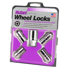 McGard Wheel Lock Set 4pk  14X1.5 NUT CONE SEAT, DUAL 21MM & 22MM HEX, 1.639"OAL-CHROME 24215