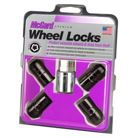 McGard Wheel Lock Set 4pk  14X1.5 NUT CONE SEAT, DUAL 21MM & 22MM HEX, 1.639"OAL-BLACK 24216