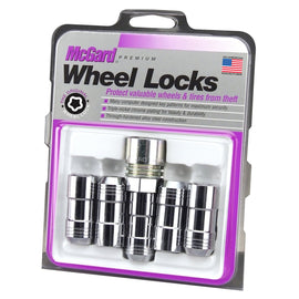 McGard Wheel Lock Set 5pk 14X1.5 NUT CONE SEAT, 22mm HEX, 1.965"OAL-CHROME 24510