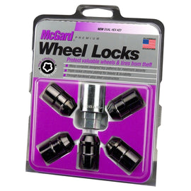 McGard Wheel Lock Set 5pk 1/2-20 NUT CONE SEAT, DUAL 3/4 &13/16 HEX, 1.46"OAL-BLACK 24548