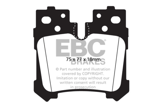 EBC 07+ Lexus LS460 4.6 Greenstuff Rear Brake Pads DP21812