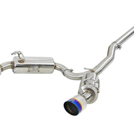 aFe Takeda 3in. to 2.5in. 304 SS C/B Exhaust 08-15 Mitsubishi EVO I4-2.0L (t) - Blue Flamed Tips 49-36701-L