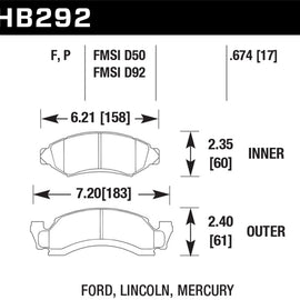 Hawk HB292P.674 SD SuperDuty High Friction Truck Brake Pads [Front Set] HB292P.674