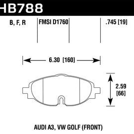 Hawk Performance HB788F.745 HPS Disc Brake Pad HB788F.745