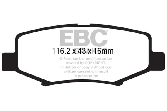 EBC Brakes UD1274 EBC Ultimax  Brake Pads Fits 07-18 Liberty Nitro Wrangler (JK) UD1274