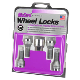 McGard Wheel Lock Set 4pk 12X1.75 BOLT CONE SEAT, 19MM HEX, 28.9MM SHK-CHROME 27186