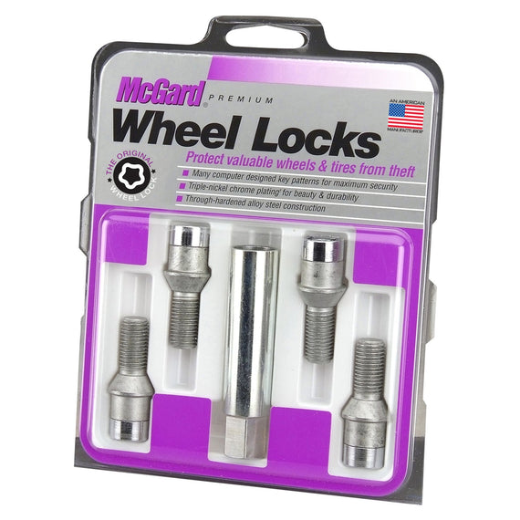 McGard Wheel Lock Set 4pk 12X1.5 TUNER BOLT CONE SEAT, 17MM HEX, 29.6MM SHK-CHROME 27191