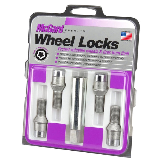 McGard Wheel Lock Set 4pk 12X1.5 TUNER BOLT CONE SEAT, 17MM HEX, 22.4MM SHK-CHROME 27192