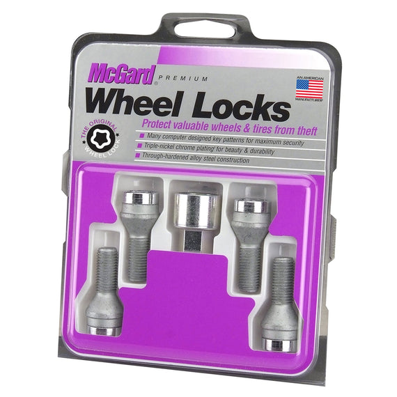 McGard Wheel Lock Set 4pk 12X1.25 BOLT CONE SEAT, 17MM HEX, 22.0MM SHK-CHROME 27216