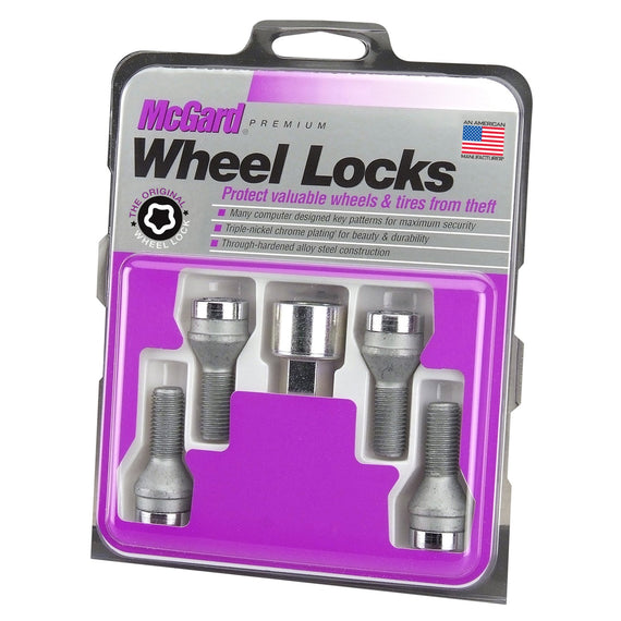 McGard Wheel Lock Set 4pk 12X1.25 BOLT CONE SEAT, 19MM HEX, 25.6MM SHK-CHROME 27261