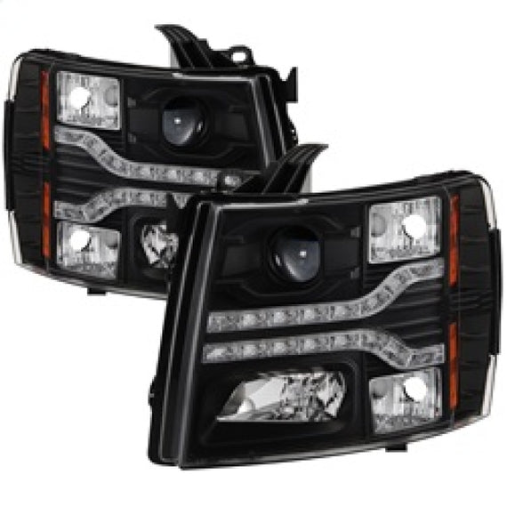 Spyder 5083524 Black LED DRL Projector Headlights for 2007-2014 Chevy Silverado 5083524