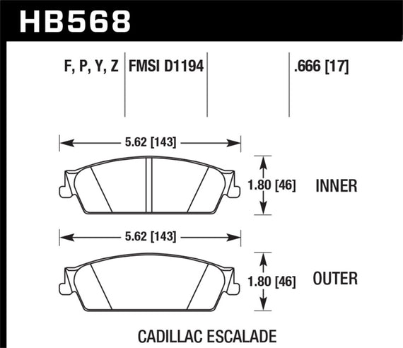 Hawk Performance (HB568Y.666) LTS Brake Pad HB568Y.666