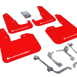 Rally Armor Red Mud Flaps w/ White Logo for 08-14 STI HB & 11-14 WRX Hatchback MF15-UR-RD/WH