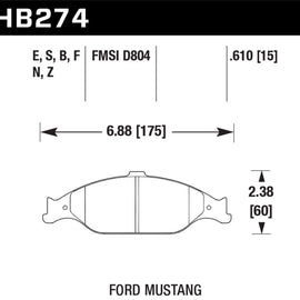 Hawk Performance Ceramic Disc Brake Pads - HB274Z.610 HB274Z.610