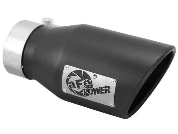 aFe Power Gas Exhaust Tip Black- 3 in In x 4.5 out X 9 in Long Bolt On (Black) 49T30451-B09