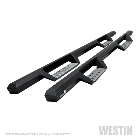 Westin 04-13 Chevy Silverado 1500 Crew Cab HDX Stainless Drop Nerf Step Bars - Textured Black 56-119552