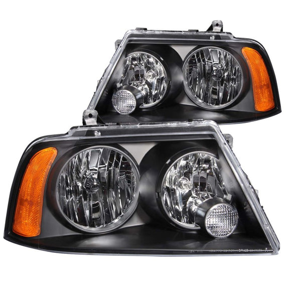 Anzo 111045 Black Clear Lens Halogen Bulb Crystal Headlights for 03-06 Navigator 111045