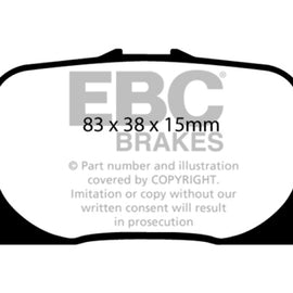 EBC 00-01 Lexus ES300 3.0 Yellowstuff Rear Brake Pads DP41456R