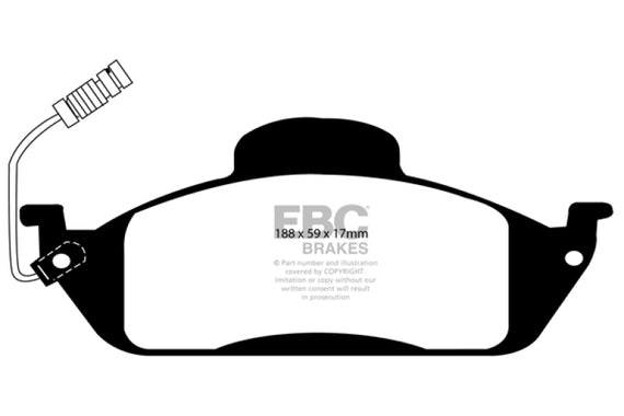 EBC 98 Mercedes-Benz M-Class (ML) ML320 3.2 Greenstuff Front Brake Pads DP61232