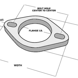 Vibrant 2-Bolt T304 SS Exhaust Flange (2.5in I.D.) 1472S