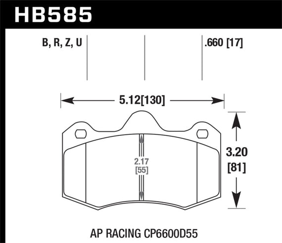 For McLaren MP4-12C 12-14 Hawk HB585Z.660 Performance Ceramic Front Brake Pads HB585Z.660