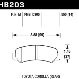 Hawk HP Plus Disc Brake Pads - HB203N.550 HB203N.550