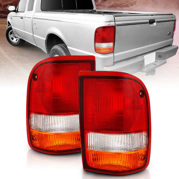 ANZO 1993-1997 Ford Ranger Tail Light Red/Clear (OE) 311310