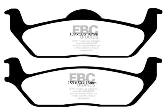 EBC 11 Ford F150 3.5 Twin Turbo (2WD) 6 Lug Extra Duty Rear Brake Pads ED91697