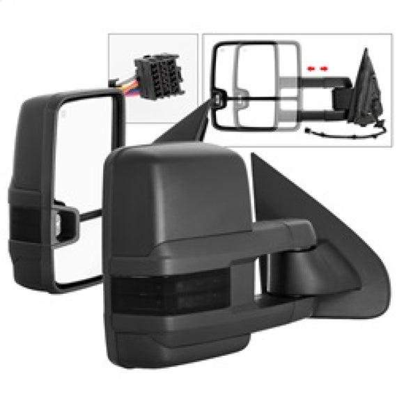 xTune Chevy Silverado 14-16 Heated Smoke LED Signal Telescoping Mirrors MIR-CSIL14S-G2-PWH-SM-SET 9936739