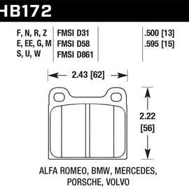 Hawk Performance HB172Z.595 Performance Ceramic Disc Brake Pad HB172Z.595