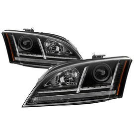 Spyder 08-15 Audi TT Halogen Projector Headlights w/Seq Turn Signal - Black (PRO-YD-ATT08-BK) 5085535