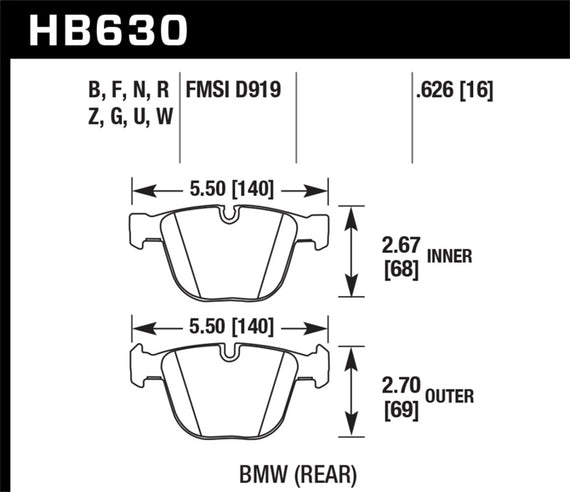 Hawk Performance Ceramic Disc Brake Pads - HB630Z.626 HB630Z.626