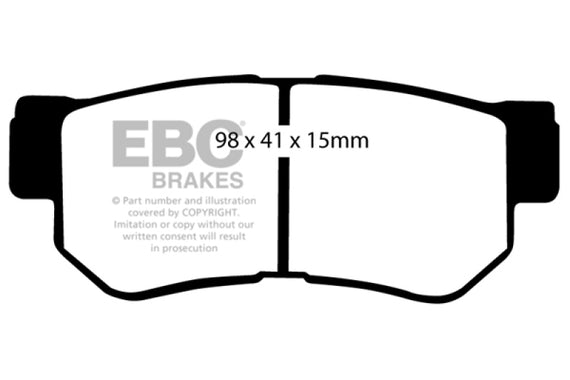 EBC 08-09 Hyundai Azera 3.3 Redstuff Rear Brake Pads DP31392C