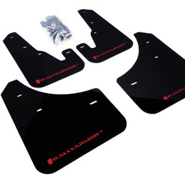 Rally Armor Mud Flaps Guards for 04-09 Mazda3 Mazdaspeed 3 (Black w/Red Logo) MF9-UR-BLK/RD