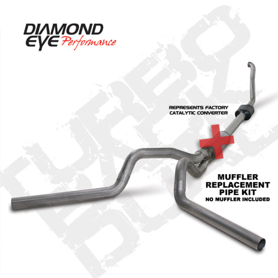 Diamond Eye KIT 4in TB MFLR RPLCMENT PIPE DUAL SS 94-97 5 7 3L F250/F350 PWRSTROKE NFS W CARB STDS K4308S-RP