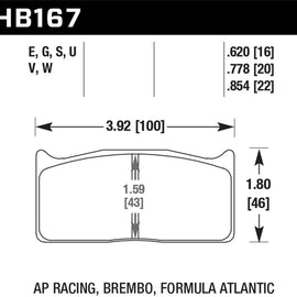 Hawk AP Racing  DTC-60 Race Brake Pads HB167G.778