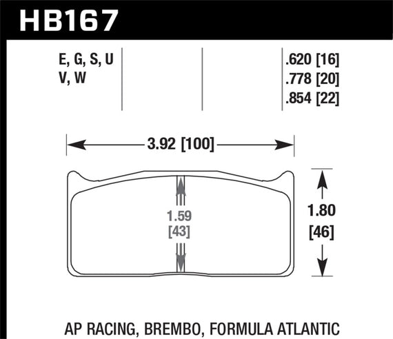 Hawk AP Racing  DTC-60 Race Brake Pads HB167G.778