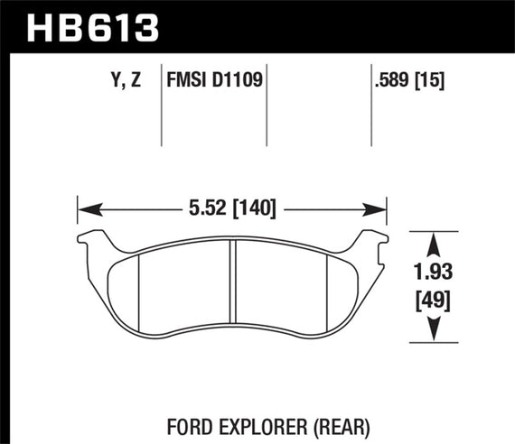 Hawk LTS Disc Brake Pads - HB613Y.589 HB613Y.589