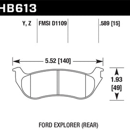 Hawk Performance Ceramic Street Brake Pads HB613Z.589