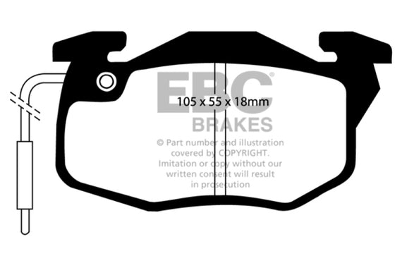 EBC 82-84 Renault Fuego 1.6 (Bendix) Greenstuff Front Brake Pads DP2545