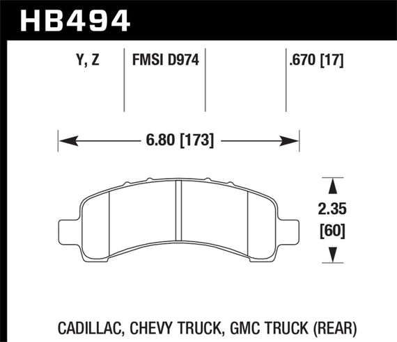 Hawk LTS Disc Brake Pads - HB494Y.670 HB494Y.670