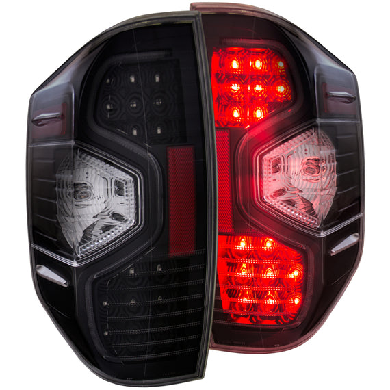 Anzo 311233 Pair of 2 Black Clear Lens LED Tail Lights Rear for Toyota Tundra 311233