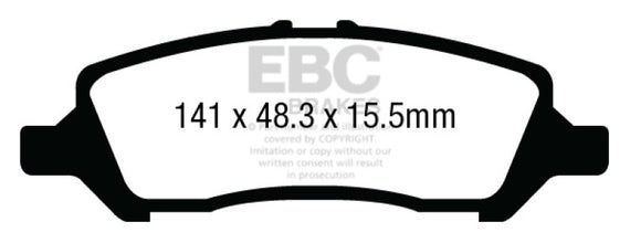 EBC 12+ Dodge Dart 1.4 Turbo Redstuff Rear Brake Pads DP33009C