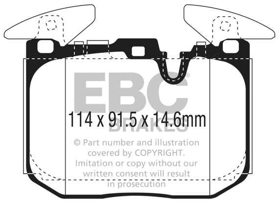 EBC 2014+ BMW I8 1.5L Turbo/Electric Yellowstuff Front Brake Pads DP42303R